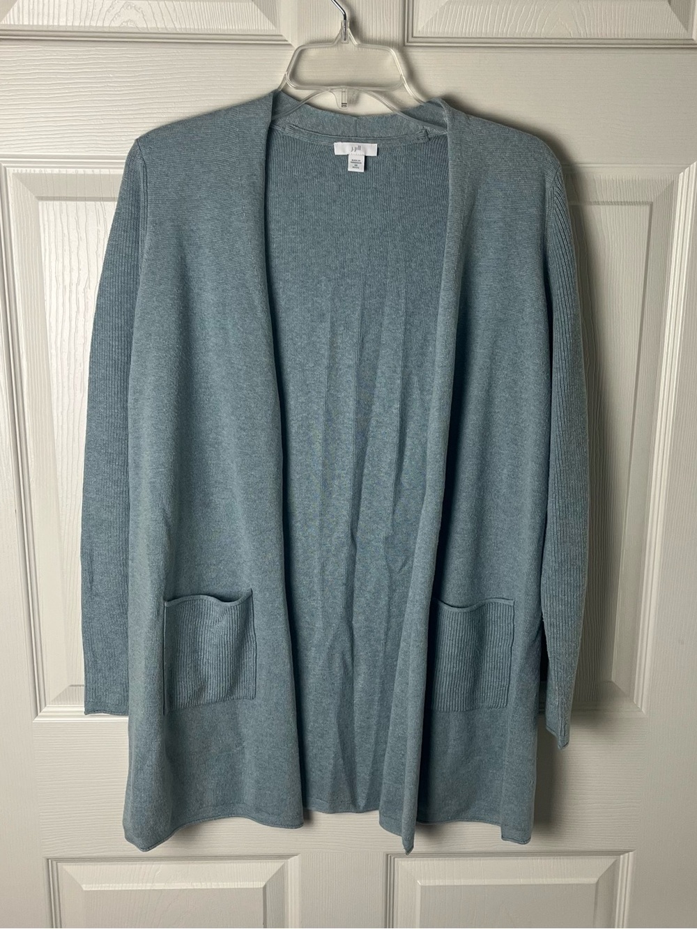 J. Jill Open-Front Slate Blue Cardigan with Pockets